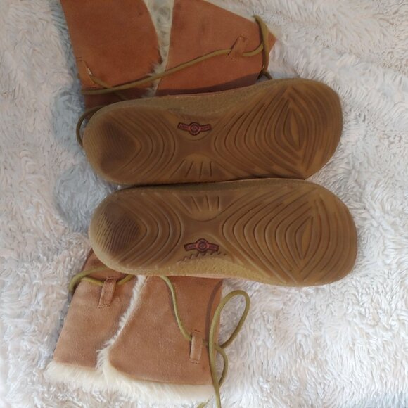 Eaerth Spirit Cozt Comfy Warm Soft Suede Leather Faux Fur Lace-up Boots 7 - Picture 5 of 7